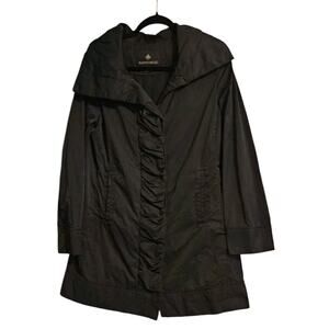 Rain Forest Womens SMALL Raincoat Packable Hood Oversided Collar Jacket
